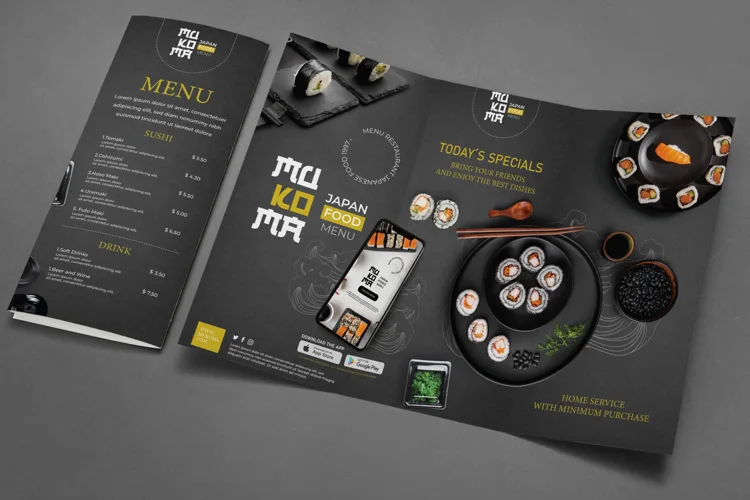 Japanese menu · Presentation — menu mockup