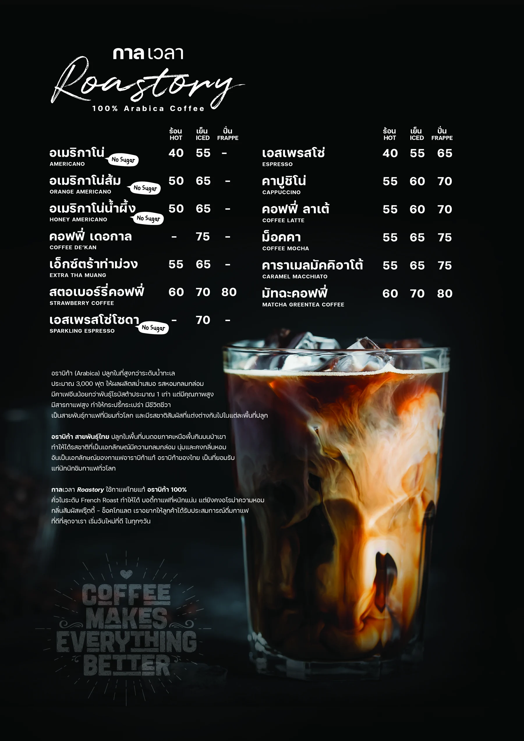 Kalavela coffee menu artwork.